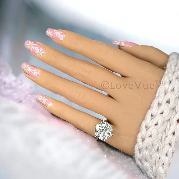 Certified 5ct. t.w. Diamond Elegant Brilliant Cut Solitaire Gold Engagement Ring - Picture 8 of 16